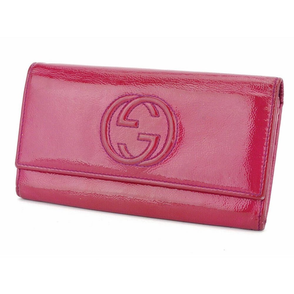 Gucci Purse interlocking pink patent leather Authentic used